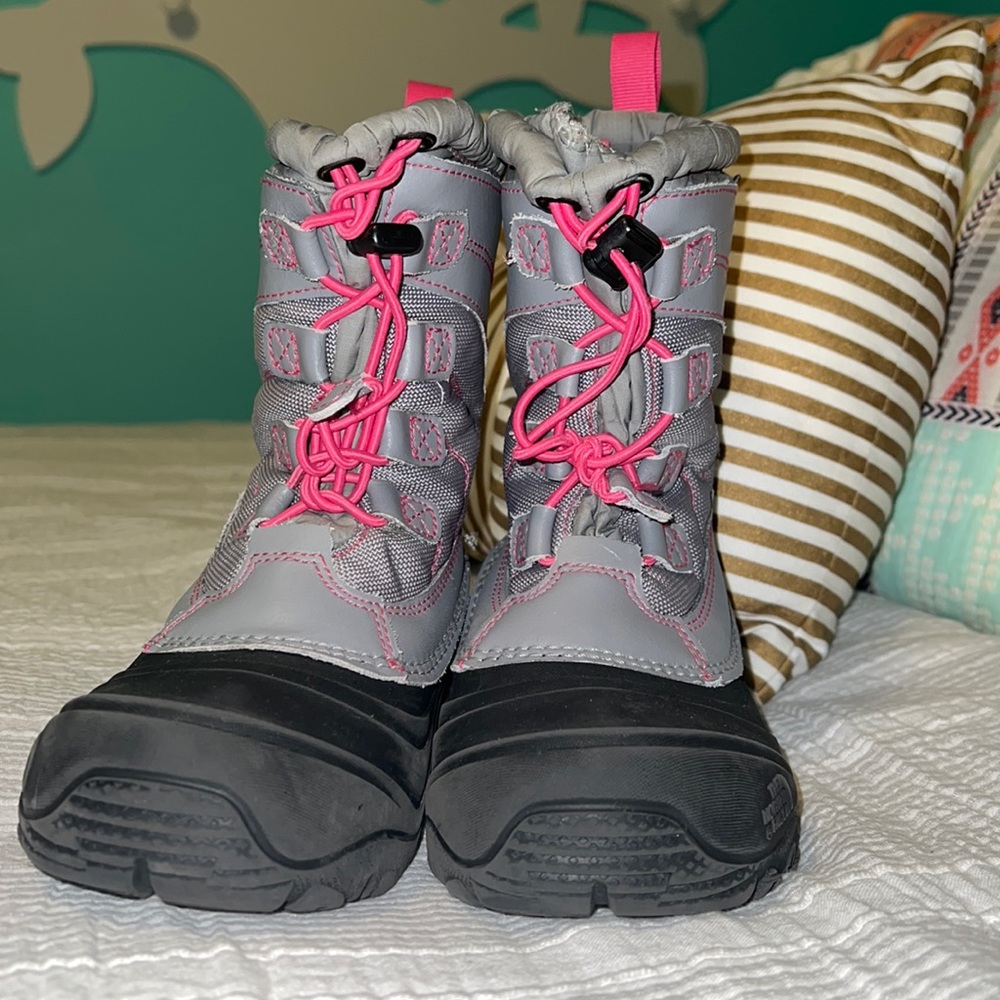 Kids Snow Boot Pink and Gray